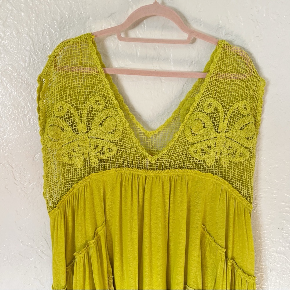 Free People Boho Crochet Pleated Asymmetrical Tunic - Picture 2 of 7